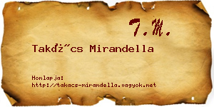Takács Mirandella névjegykártya