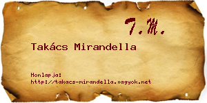 Takács Mirandella névjegykártya